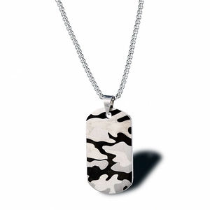 Collier Pendentif Plaque Militaire Camouflage Acier Titane Bijoux Punk Hip Hop Tactique Pour Hommes Et Femmes