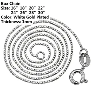 Minimalist Platinum Plated Copper Box Chain Necklace Thin Link Chain For Women Men Fashion Jewelry Necklaces Various Lengths