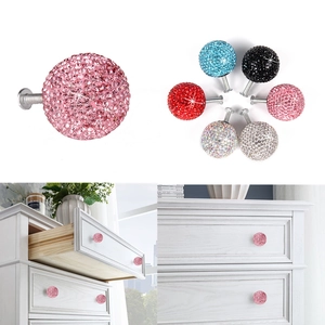 Sparkling crystal ball drawer knobs in multiple colors for cabinets and dresser drawers