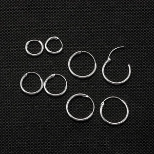 Minimalist Round Hoop Earrings For Women And Men Geometric Copper Jewelry With Stainless Steel Earring Post Punk Rock Style
