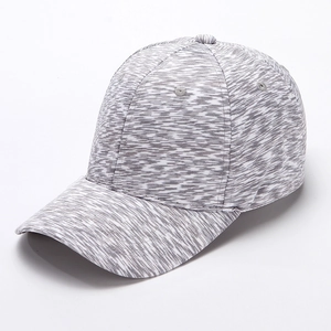 Berretto da baseball grigio mélange con struttura a sei pannelli e visiera curva per sport