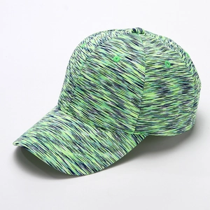 Berretto da baseball ricamato unisex con trama sfumata verde per sport all'aperto