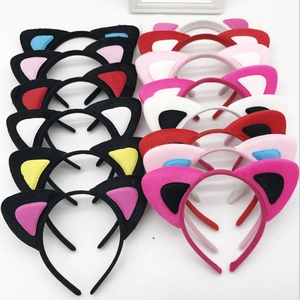 Cute Plush Cat Ears Headband For Women Girls Cosplay Party Animal Ears Hair Band Soft Fabric Novelty Headpiece