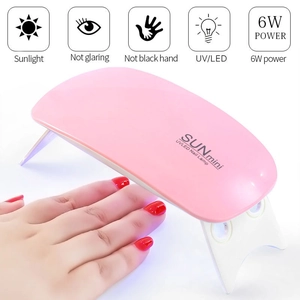 Pink SUNmini 6W UVLED portable nail lamp dryer for gel polish manicure with professional lighting