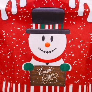 Christmas chair cover featuring a red snowman design and Warm Wishes holiday greeting
