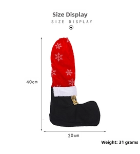 Detailed dimensions of 40x20cm for the red snowflake Christmas chair leg cover ornament