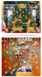 Detailed Christmas window decals showing festive tree and reindeer for shop displays