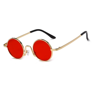 Vintage Round Sunglasses Metal Frame UV400 Protection Retro Punk Hippie Style Eyewear For Women Men