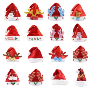 New Christmas Hat Gold Velvet Non-Woven Embroidered Antlers Old Man Snowman Bow Christmas Decoration Spot