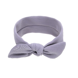 Solid lavender baby headband with cute rabbit ears and bubble texture fabric