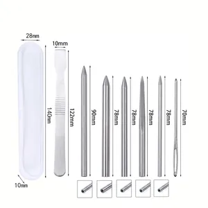 7-piece stainless steel paracord stitching needle set with tweezers and storage case