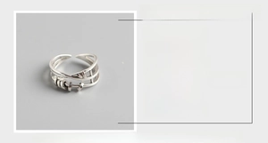 Detailed specs of S925 sterling silver multilayer ring with dimensions and weight info