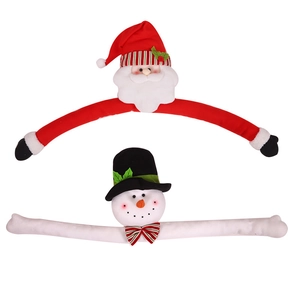 Plush Santa Claus and snowman Christmas curtain tiebacks for festive home decoration