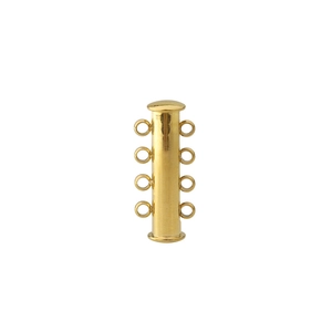 Polished golden 4-row magnetic clasp for multi-layer necklace and bracelet connections