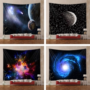 Nordic celestial galaxy and starry night wall tapestries for living room decor