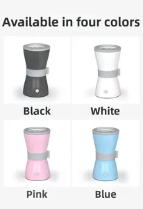 Four color options of automatic pet paw cleaner with non-slip silicone grip and USB button