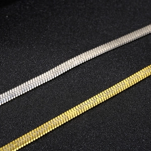 Sleek hip hop flat snake chain necklaces in gold and silver finish for a trendy look
