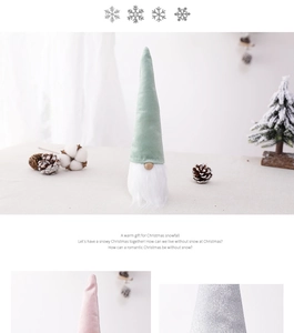 Detailed view of handmade Christmas gnomes with glitter hats and festive pine cone decor