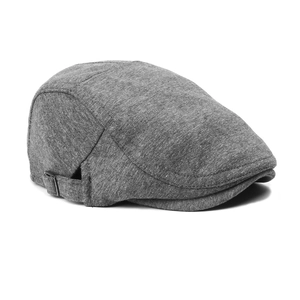 Klassieke grijze effen baret voor heren en dames, premium casual platte pet stijl