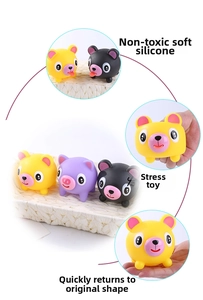 Cute animal-shaped soft silicone squeeze toy for stress relief and daily tactile fun