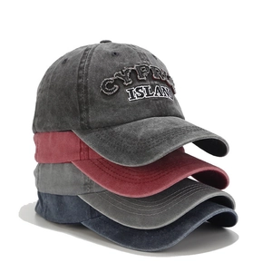 Cyprus Island Embroidered Baseball Cap Washed Cotton Distressed Vintage Dad Hat Adjustable Peaked Cap For Men Women
