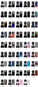 Selection of skull pattern elastic neck gaiters showing various protective mask designs