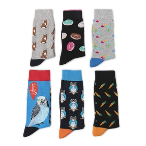Chaussettes Mi-Mollet À Motifs Animaux En Coton Peigné Respirant Nouveauté Décontracté Pour Hommes Femmes