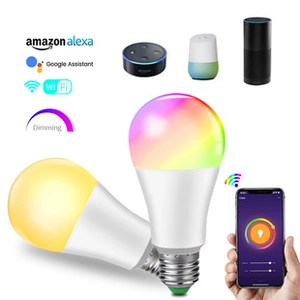 Dual LED smart light bulbs with warm white and RGB colors, voice and app control