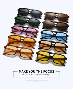 Detailed collection of square aviator sunglasses in various frame and lens colors
