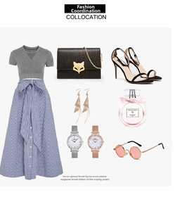 Flat lay of pink round sunglasses, handbags, and watches for women summer style
