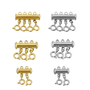 Stainless Steel Multi-Strand Necklace Layering Clasp Tangle-Free Connector With Spring Ring For Layered Jewelry Making