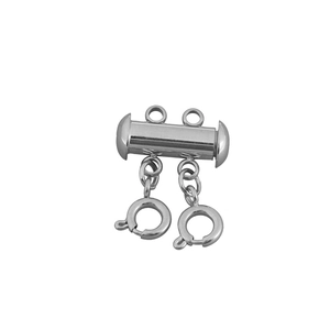 Close-up of stainless steel multi-strand jewelry clasp for necklaces and bracelets