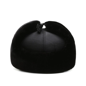 Winter thermal trapper hat for men with windproof fabric and thick faux fur ear flaps