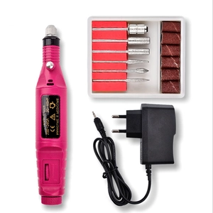 Pink portable electric nail drill machine set for professional manicure and pedicure