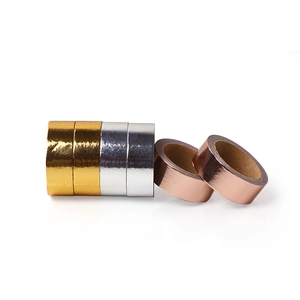 Rose gold, gold and silver metallic washi tape set for DIY decorative scrapbooking journals