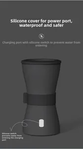 Detail of the waterproof silicone charging port cover on the electric pet paw cleaner