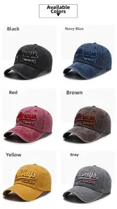 Detailed grid of six vintage washed cotton baseball caps with Always 75 3D embroidery