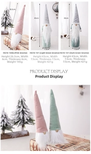 Size specifications for Christmas gnome plush dolls with height and weight details