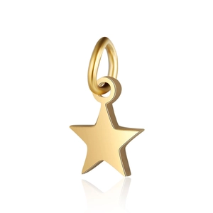 Gepolijste gouden ster hanger van roestvrij staal met gesloten ring voor DIY-sieraden