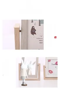 Detail of 360-degree rotating double-sided frame with mirror and cute rabbit ornament