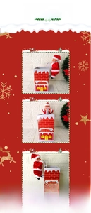 Climb chimney Santa Claus toy with musical function and festive red brick chimney base