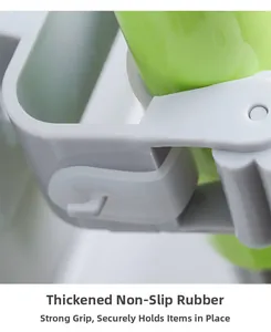 Macro detail of mop holder with thick grey anti-slip rubber rollers for secure grip