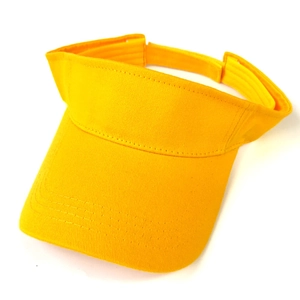 Adjustable yellow cotton twill sun visor hat for outdoor sports and sun protection