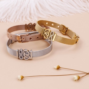 Mesh bracelet set in gold, silver, rose gold with heart and infinity charms