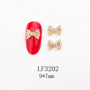 Détails de nœuds en strass rouges pour ongles et accessoires en métal de 9x7mm