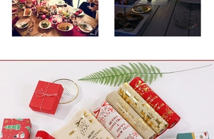 Detailed view of Christmas table runner with festive gold reindeer and snowflake patterns
