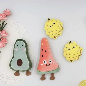 Plush fruit pendants featuring cute avocado, watermelon, and pineapple cartoon designs