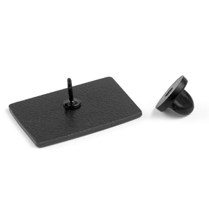 Creative music cassette enamel brooch with black matte finish and rubber butterfly clutch