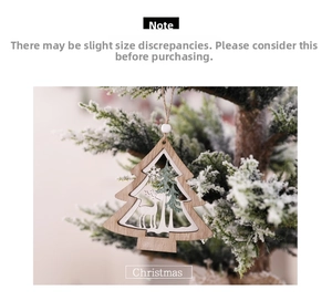 Detailed laser-cut wooden Christmas tree ornament with reindeer and snowflake motifs