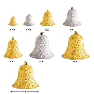Christmas grid bells set in gold and silver colors from 3.8cm to 20cm size